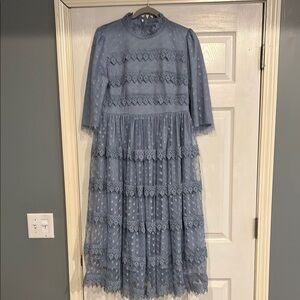 NWT Dainty Jewells Blue Lace Midi Dress
